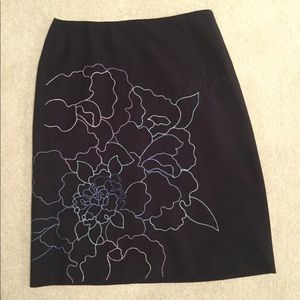 Navy Ann Taylor Loft Pencil Skirt